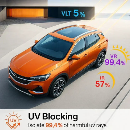 Universal Reduce Infrared Heat & Block UV by 99% Removable Window Tint Film for Cars - DIY Cut for Multiple Shapes 1